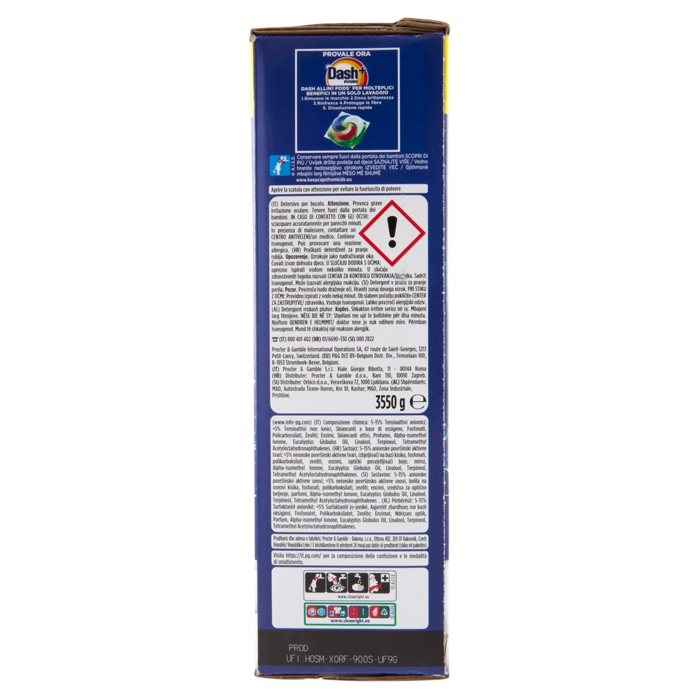 Dash Power Detersivo Lavatrice in Polvere, Tecnologia Anti-Residui, 71 Lavaggi 3550 g